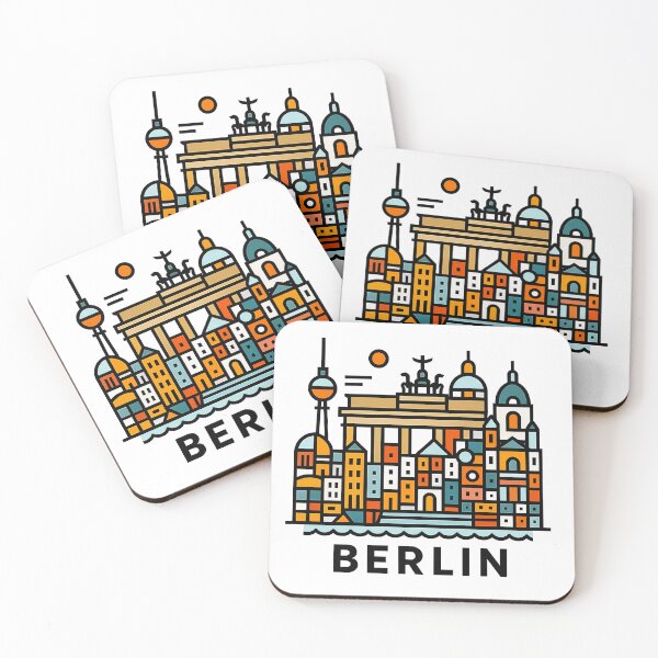 Item preview, Berlin Germany Travel Souvenir - Brandenburg Gate & TV Tower Art designed and sold by OzzFrequency.