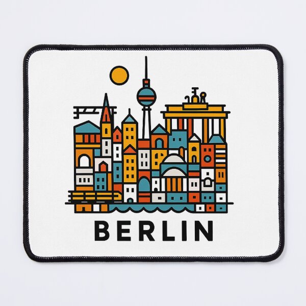 Item preview, Berlin Germany Travel Souvenir - Brandenburg Gate & TV Tower Art designed and sold by OzzFrequency.