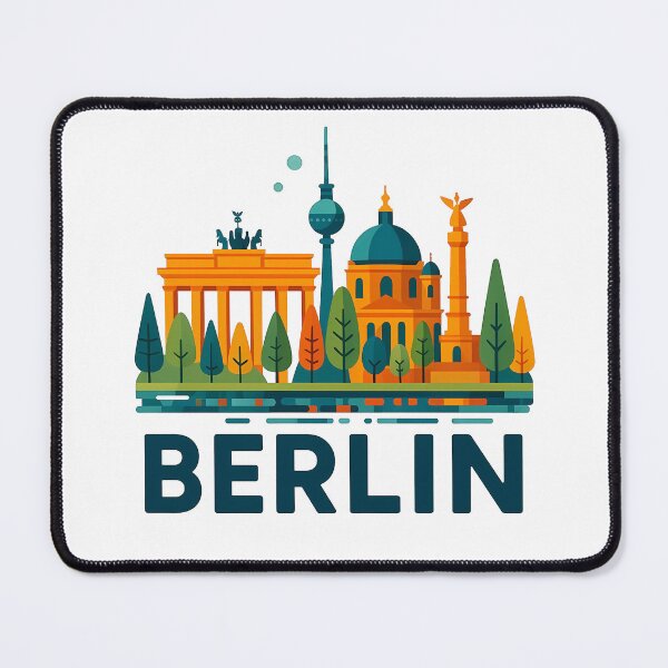 Item preview, Berlin Germany Travel Souvenir - Brandenburg Gate & TV Tower Art designed and sold by OzzFrequency.