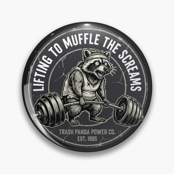 Item preview, Funny Raccoon Gym Meme - Intrusive Thought Powerlifter designed and sold by SisuPrintsCo.