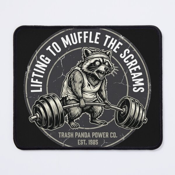 Item preview, Funny Raccoon Gym Meme - Intrusive Thought Powerlifter designed and sold by SisuPrintsCo.