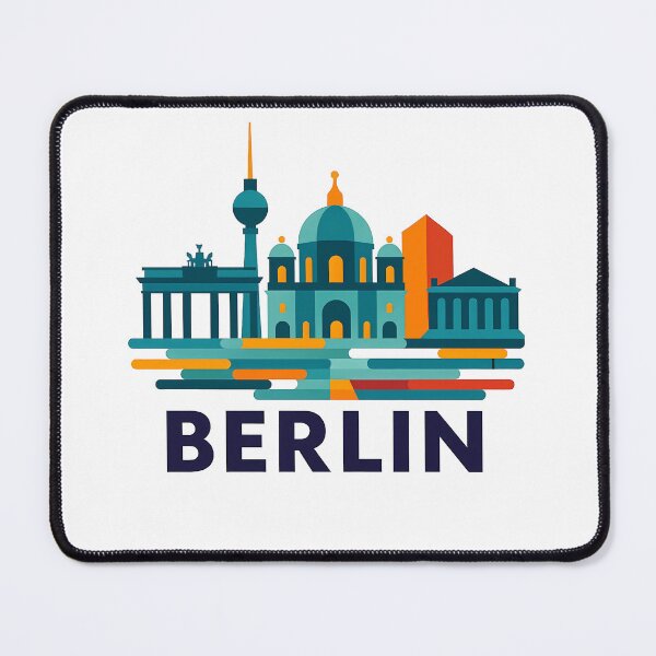 Item preview, Berlin Germany Travel Souvenir - Brandenburg Gate & TV Tower Art designed and sold by OzzFrequency.