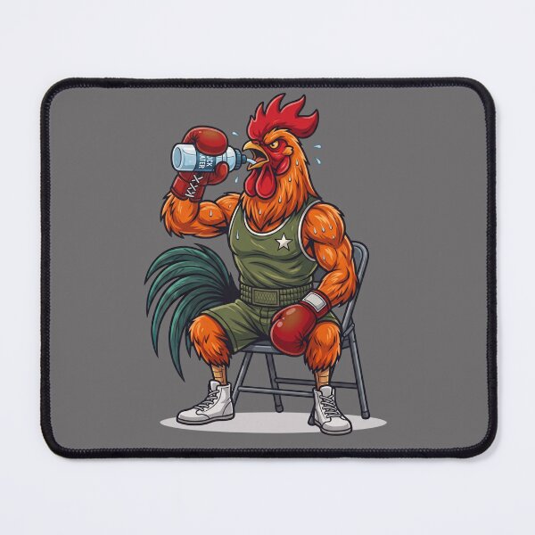 Item preview, Badass Boxing Rooster Resting Drinking Water Gym Humor designed and sold by BreezifyDesignStudio.
