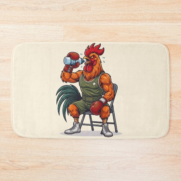 Item preview, Badass Boxing Rooster Resting Drinking Water Gym Humor designed and sold by BreezifyDesignStudio.
