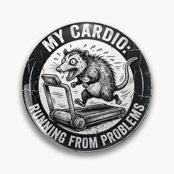 Item preview, Funny Opossum Gym Meme - Anxiety Driven Cardio designed and sold by SisuPrintsCo.