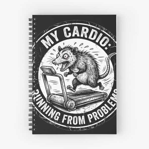 Item preview, Funny Opossum Gym Meme - Anxiety Driven Cardio designed and sold by SisuPrintsCo.