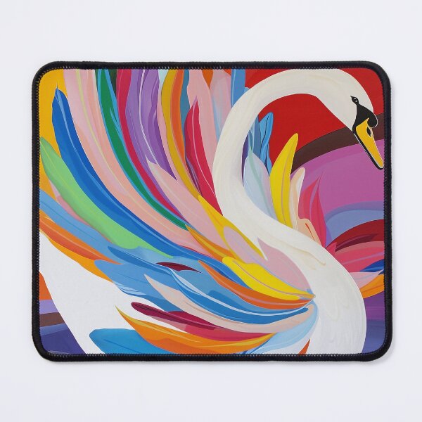 Item preview, Vibrant Multicolour Feathered Elegant Swan designed and sold by Pierce Millington Gallery.