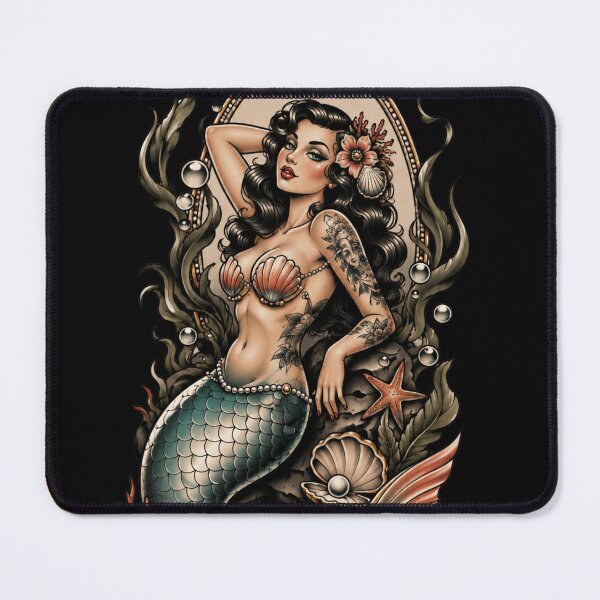 Item preview, Mermaid - Vintage Tattoo Style Ocean Siren designed and sold by tellia-kallisto.