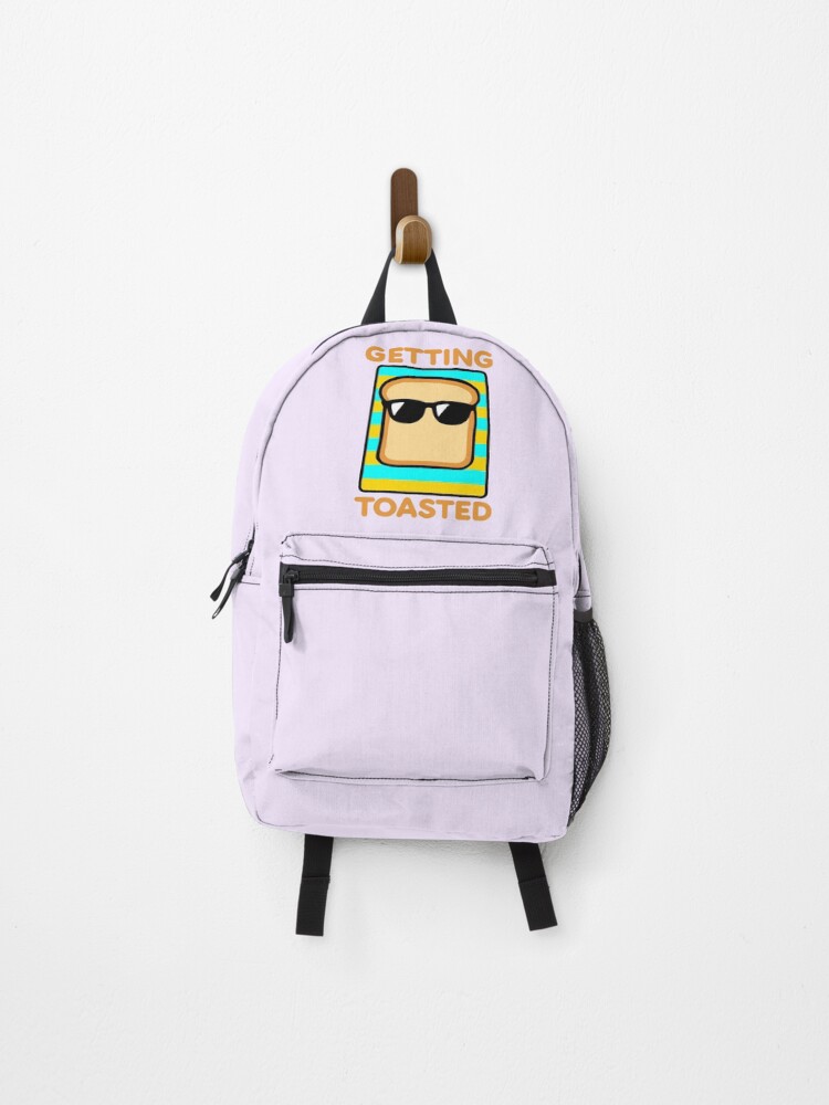 Thumbnail 1 of 3, Backpack, Getting Toasted - Sunbathing Toast designed and sold by ReviloIsFree.