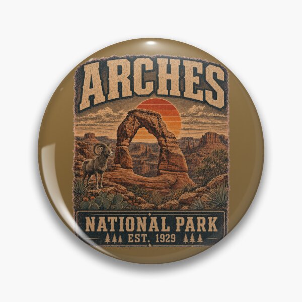 Item preview, Vintage Arches National Park Delicate Arch Bighorn Illustration designed and sold by Tobull.