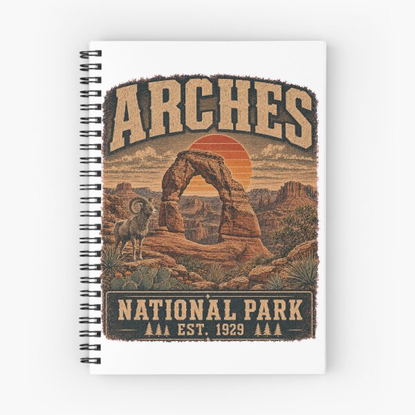 Item preview, Vintage Arches National Park Delicate Arch Bighorn Illustration designed and sold by Tobull.