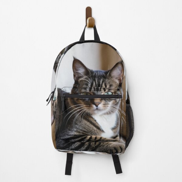 Item preview, Animals - Tabby Cat with Blue-Green Eyes, Expressive Feline Portrait designed and sold by World-Pets.