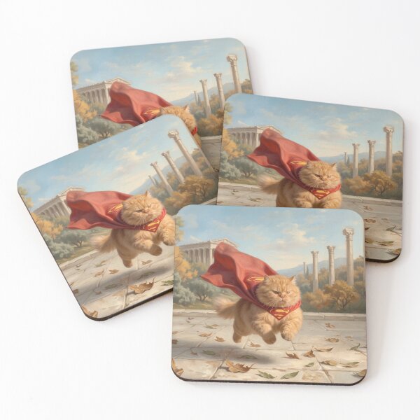 Item preview, Flying Super Cat in Red Cape designed and sold by Anatolii_Kys.