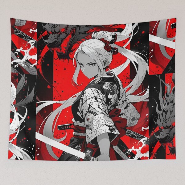 Item preview, Crimson Dragon Samurai Anime Inspired Warrior Fantasy Art designed and sold by Dyan4.