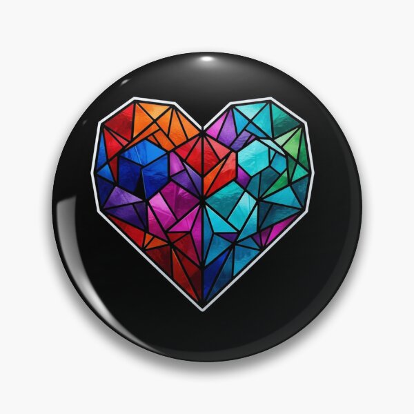 Item preview, Stained Glass Geometric Rainbow Heart designed and sold by Owcomm.