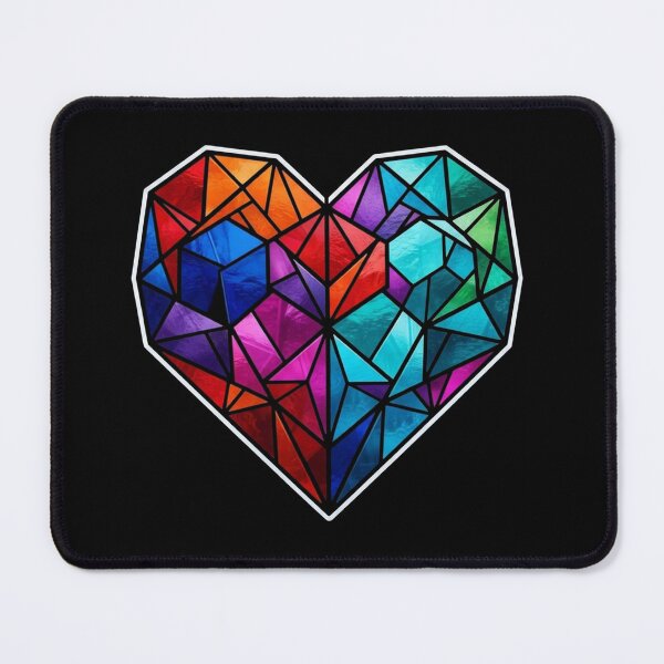 Item preview, Stained Glass Geometric Rainbow Heart designed and sold by Owcomm.