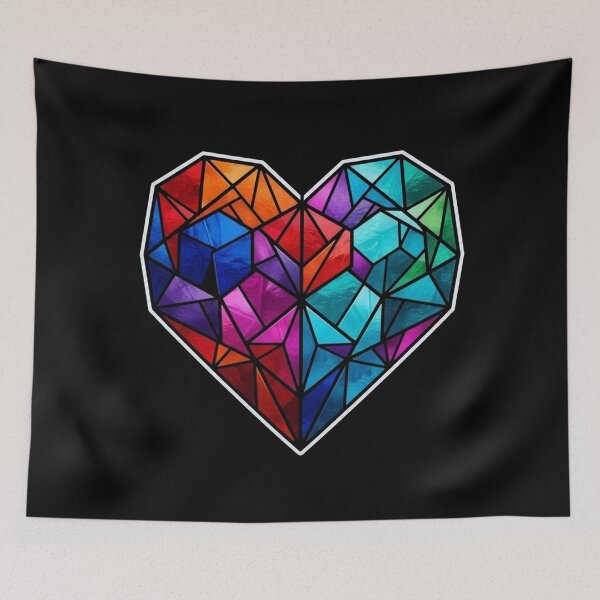Item preview, Stained Glass Geometric Rainbow Heart designed and sold by Owcomm.