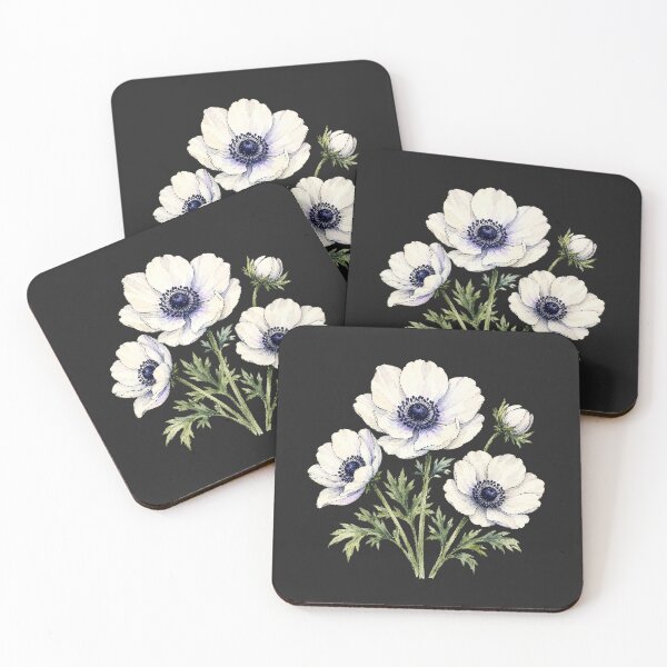 Artikelvorschau, Minimalistische botanische Aquarellmalerei mit Anemonen entworfen und verkauft von ColorSplash123.