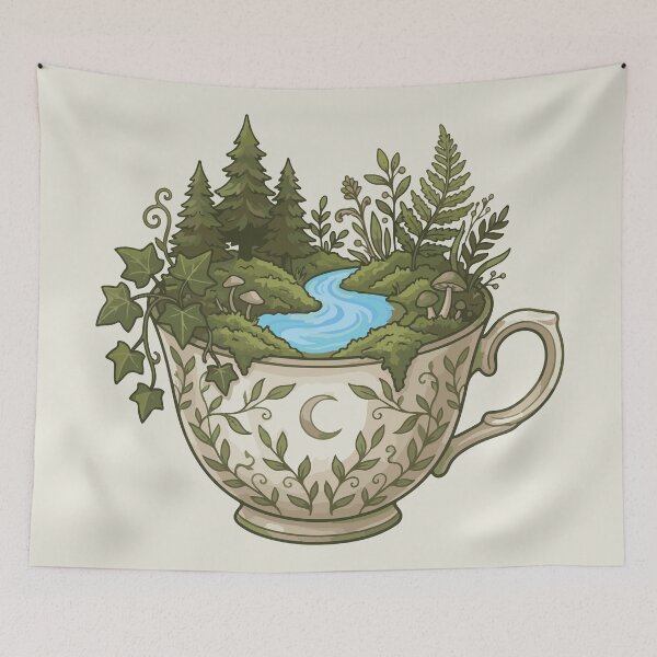 Item preview, Cozy Cottagecore Teacup Forest designed and sold by BrownHorse90s.