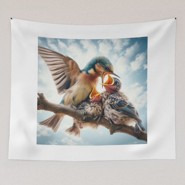 Item preview, Bird feeding its children designed and sold by ZeusGallery.