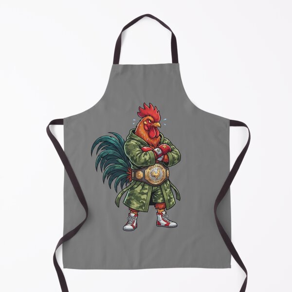 Item preview, Badass Boxing Rooster Champion Camo Robe Gold Belt Mascot designed and sold by BreezifyDesignStudio.