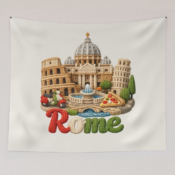 Item preview, Cute Knitted Rome Landmark | Handmade Yarn City Travel Knit Souvenir designed and sold by Moons Studio.