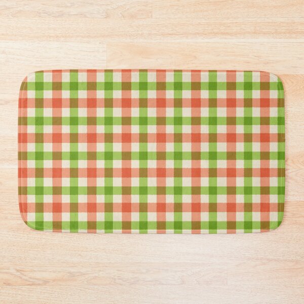 Item preview, Citrus Green Orange Retro Plaid Check Pattern designed and sold by DColourMuse.