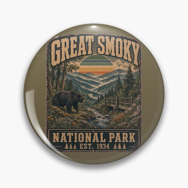 Item preview, Vintage Great Smoky Mountains National Park Bear Illustration designed and sold by Tobull.