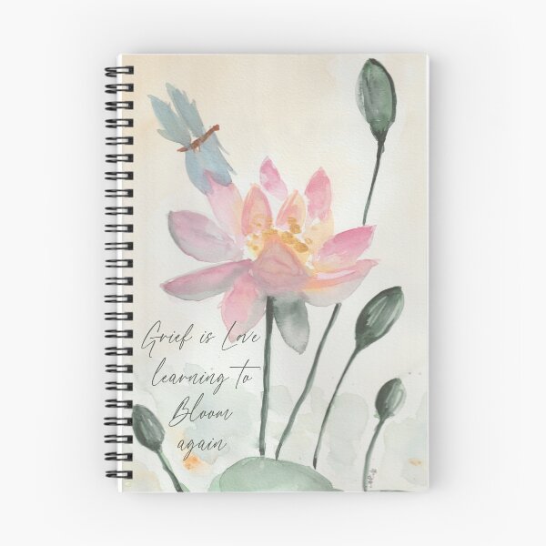 Item preview, Grief Is Love Learning to Bloom Again – Watercolour Water Lilies & Dragonflies | Healing & Remembrance Art designed and sold by LLilyArt.