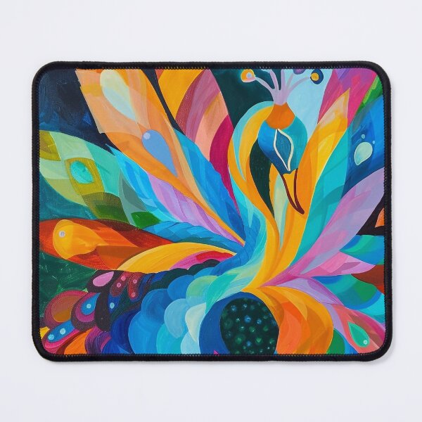 Item preview, Vibrant Abstract Colorful Peacock Painting designed and sold by Pierce Millington Gallery.