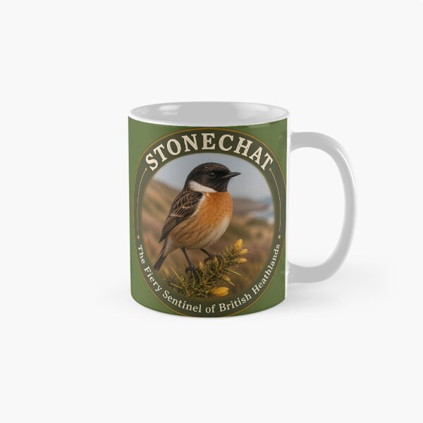 Item preview, STONECHAT – The Fiery Sentinel of British Heathlands designed and sold by The Digital Compass.