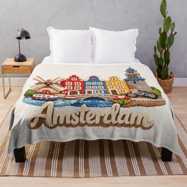 Item preview, Cute Knitted Amsterdam Landmark | Handmade Yarn City Travel Knit Souvenir designed and sold by Moons Studio.