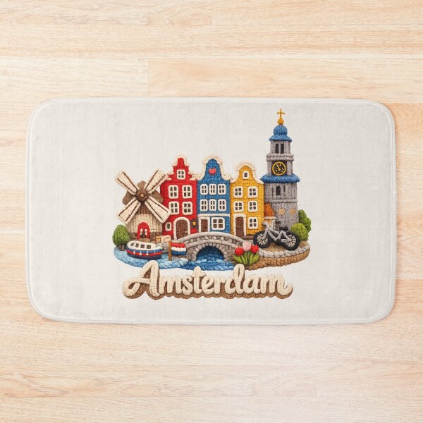 Item preview, Cute Knitted Amsterdam Landmark | Handmade Yarn City Travel Knit Souvenir designed and sold by Moons Studio.