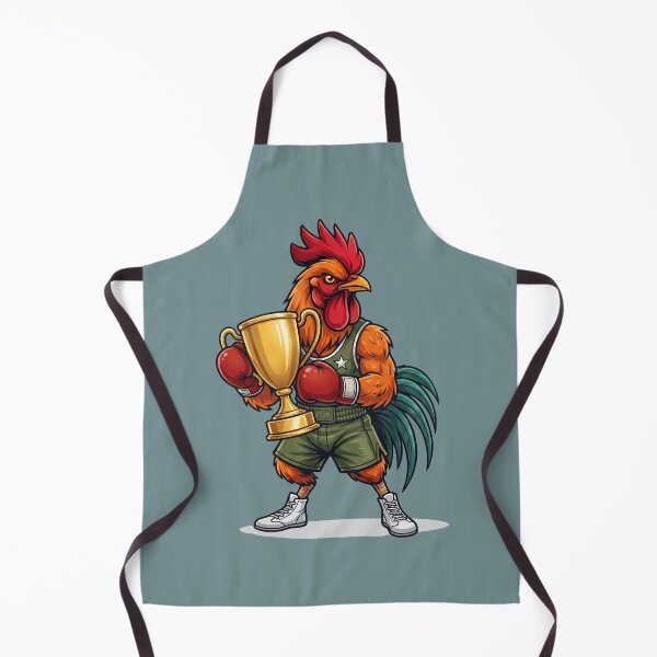 Item preview, Badass Boxing Rooster Holding Gold Trophy Winner Mascot designed and sold by BreezifyDesignStudio.