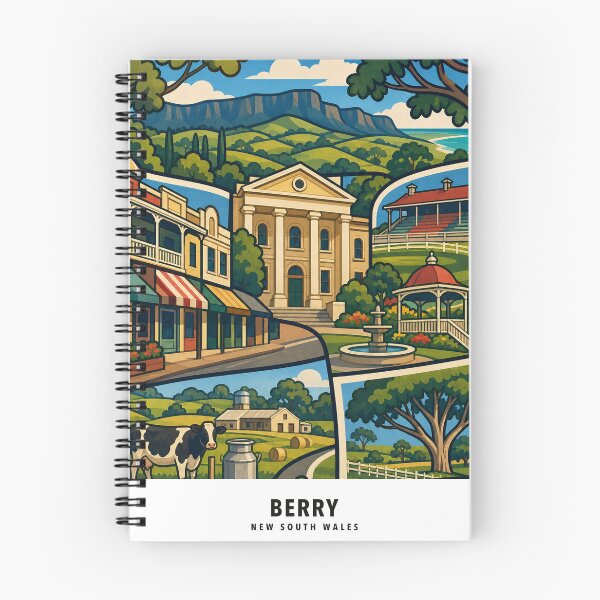 Item preview, Berry Courthouse Showground Dairy Country Collage designed and sold by Print My Town.