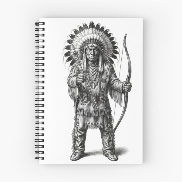Item preview, Sioux Chief Warrior - Traditional Native American Chief with Bow designed and sold by BoldConcept43.