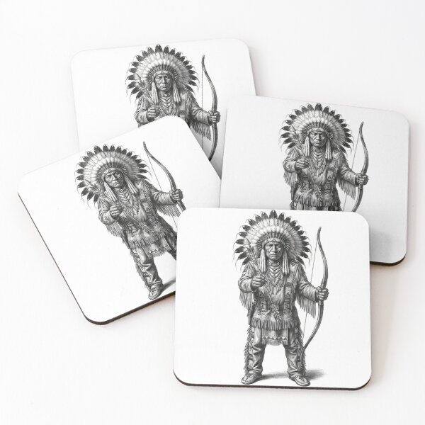 Item preview, Sioux Chief Warrior - Traditional Native American Chief with Bow designed and sold by BoldConcept43.