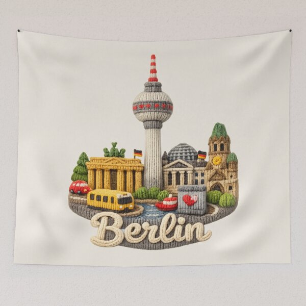Item preview, Cute Knitted Berlin Landmark | Handmade Yarn Knit City Travel Souvenir designed and sold by Moons Studio.