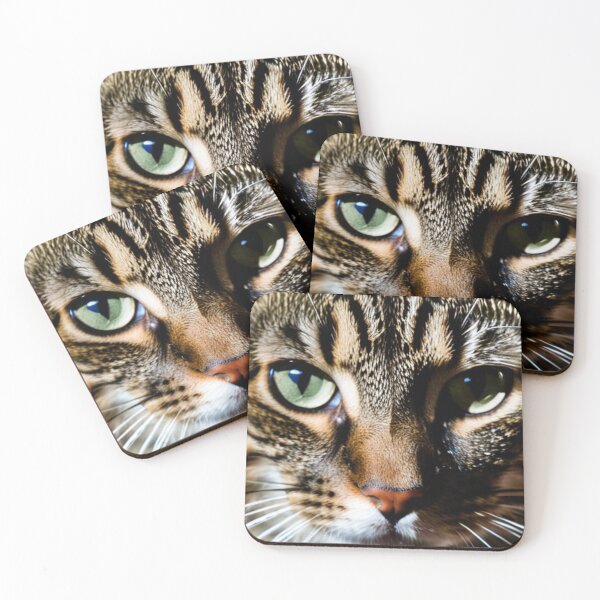 Item preview, Animals - Tabby Cat with Emerald Eyes, Hypnotic Close-Up Portrait designed and sold by World-Pets.