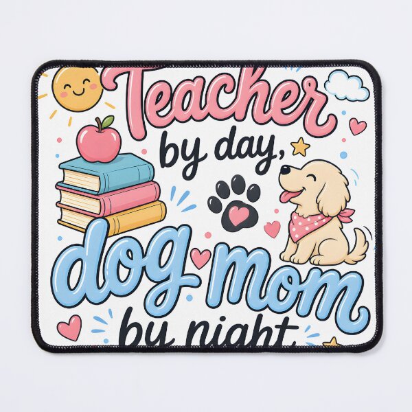 Item preview, Teacher by Day, Dog Mom by Night — because the best humans are both. designed and sold by DoggyDayLove.