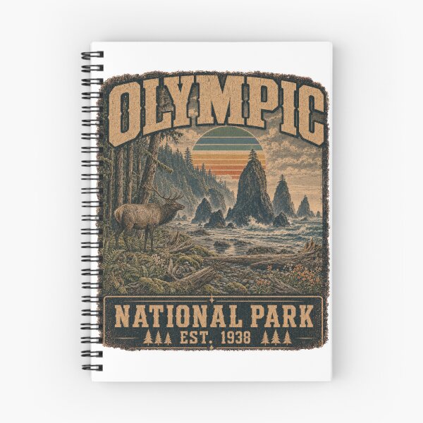 Item preview, Vintage Olympic National Park Roosevelt Elk Coast Illustration designed and sold by Tobull.