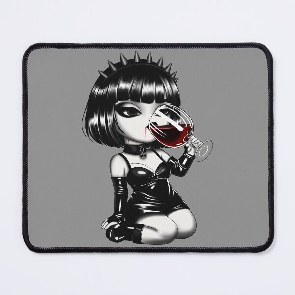 Item preview, Ossi Cursed Dolls - Gothic Vampire Chibi Drinking Wine designed and sold by Ossi Cursed Dolls.