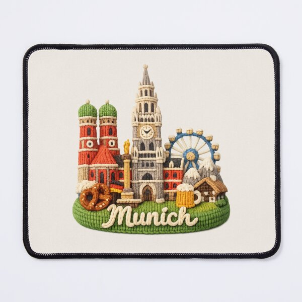 Item preview, Cute Knitted Munich Landmark | Handmade Yarn Knit City Travel Souvenir designed and sold by Moons Studio.