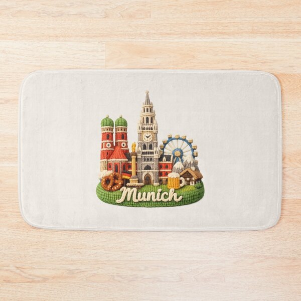 Item preview, Cute Knitted Munich Landmark | Handmade Yarn Knit City Travel Souvenir designed and sold by Moons Studio.