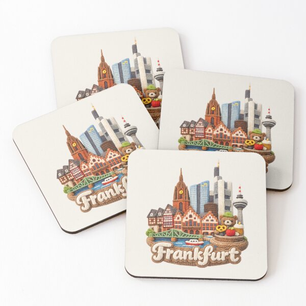 Item preview, Cute Knitted Frankfurt Landmark | Handmade Yarn Knit City Travel Souvenir designed and sold by Moons Studio.