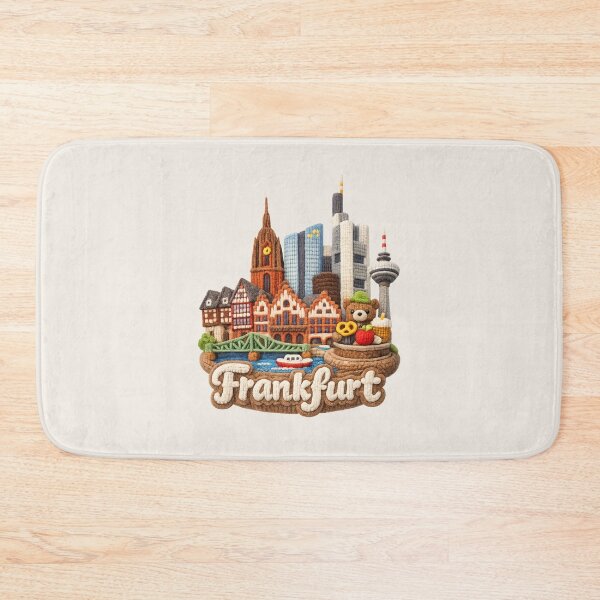 Item preview, Cute Knitted Frankfurt Landmark | Handmade Yarn Knit City Travel Souvenir designed and sold by Moons Studio.