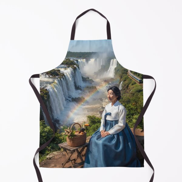 Item preview, Majestic Iguazu Falls: A Hanbok Journey at the World's Wonder ?✨ designed and sold by SOOstudio73.
