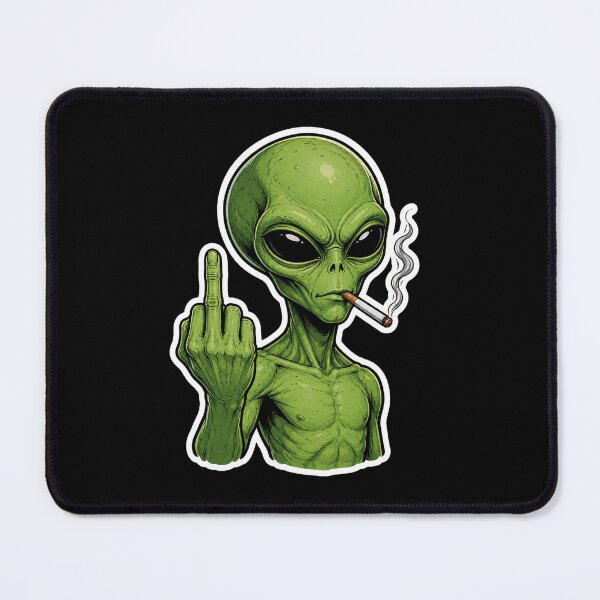 Item preview, Rebellious Green Alien Giving The Finger designed and sold by Owcomm.