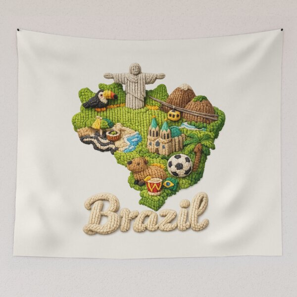 Item preview, Cute Knitted Brazil Landmark | Handmade Yarn Knit Travel Souvenir designed and sold by Moons Studio.
