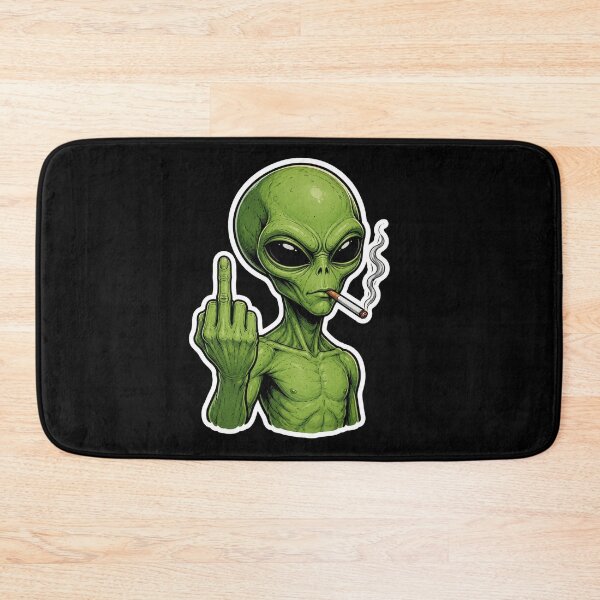Item preview, Rebellious Green Alien Giving The Finger designed and sold by Owcomm.